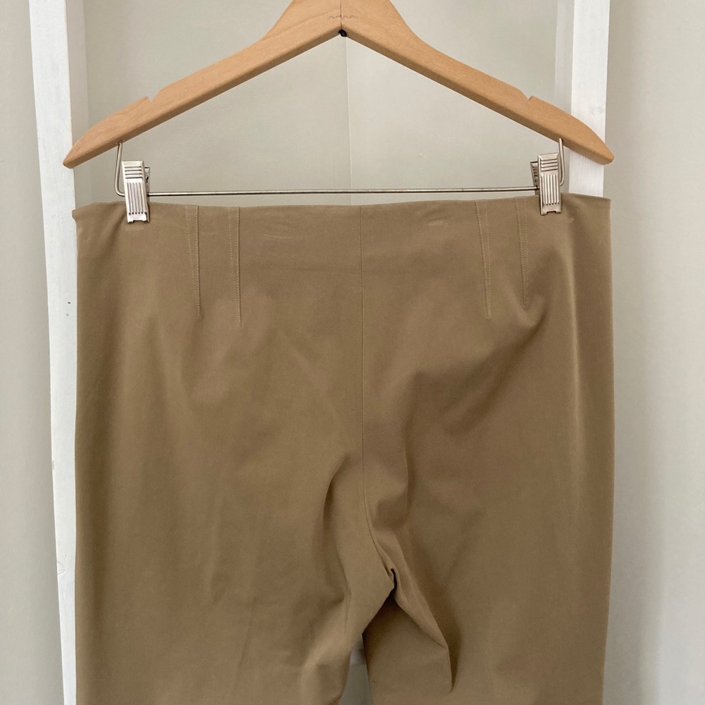 Theory Linen Basic Stretch Pull On Pants Tan Khaki - image 7